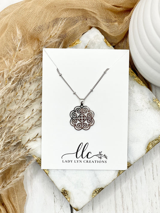 Hmong Silver Paj Pendant Necklace