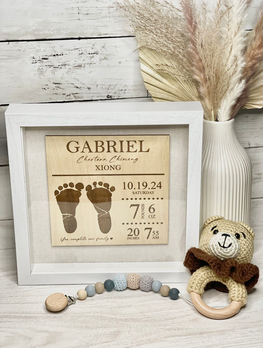 Baby Stats Engraved Keepsake Frame
