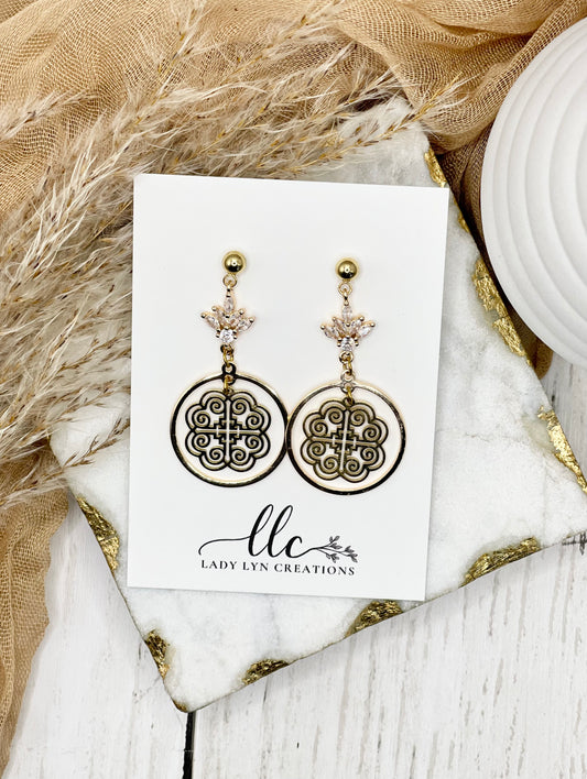 Hmong Gold Paj Hnub Qub Earring