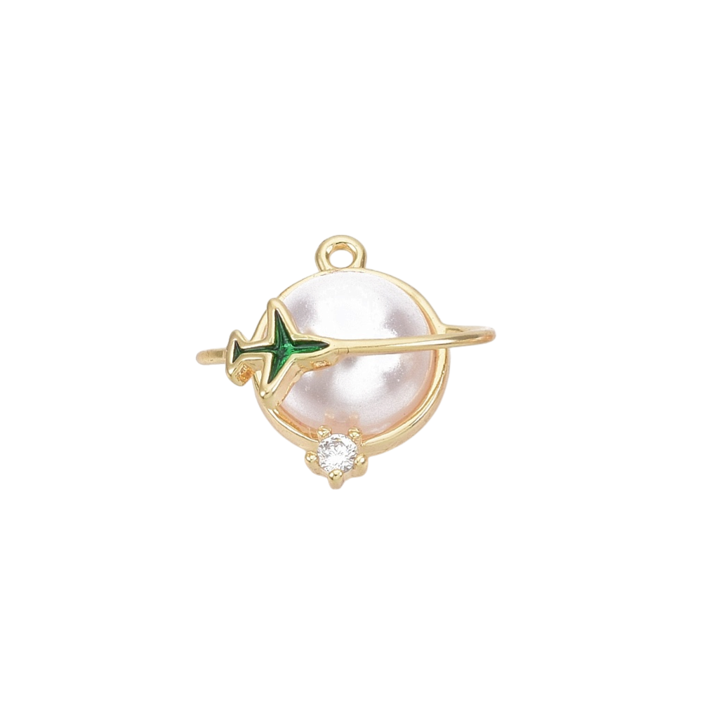 Planet Travel CZ Charm