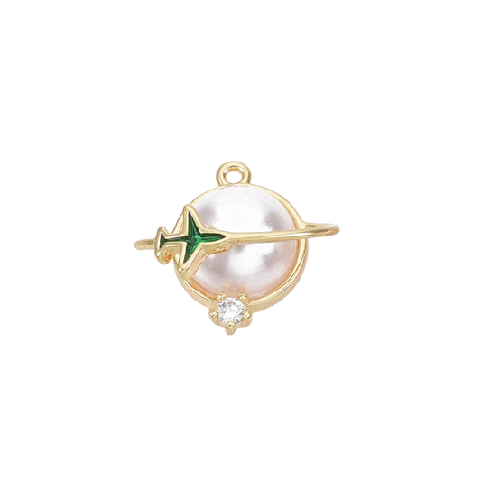 Planet Travel CZ Charm