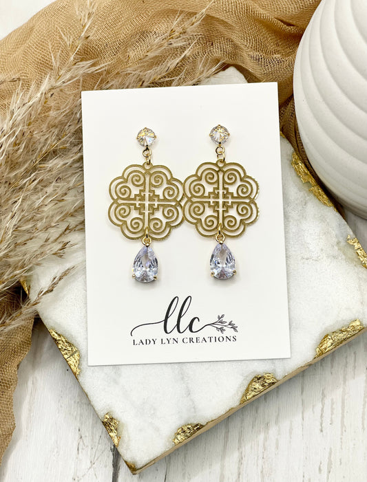 Hmong Gold Paj Teardrop Earring