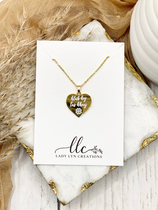 Hmong 18K Gold Plated Hlub Koj Tus Kheej Pendant Necklace