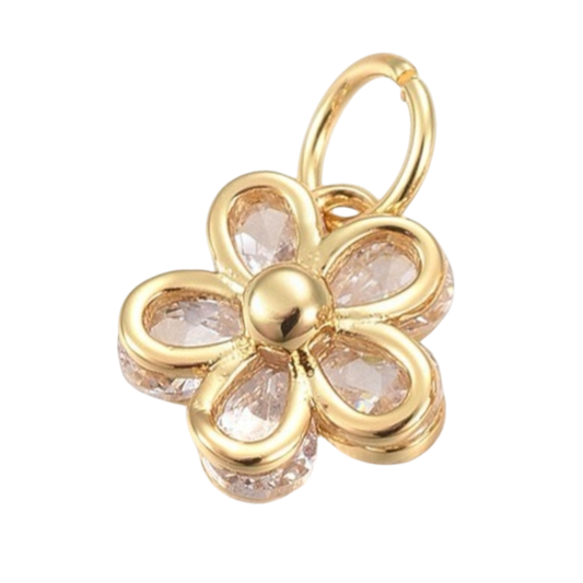 Flower Cubic Zirconia Charm