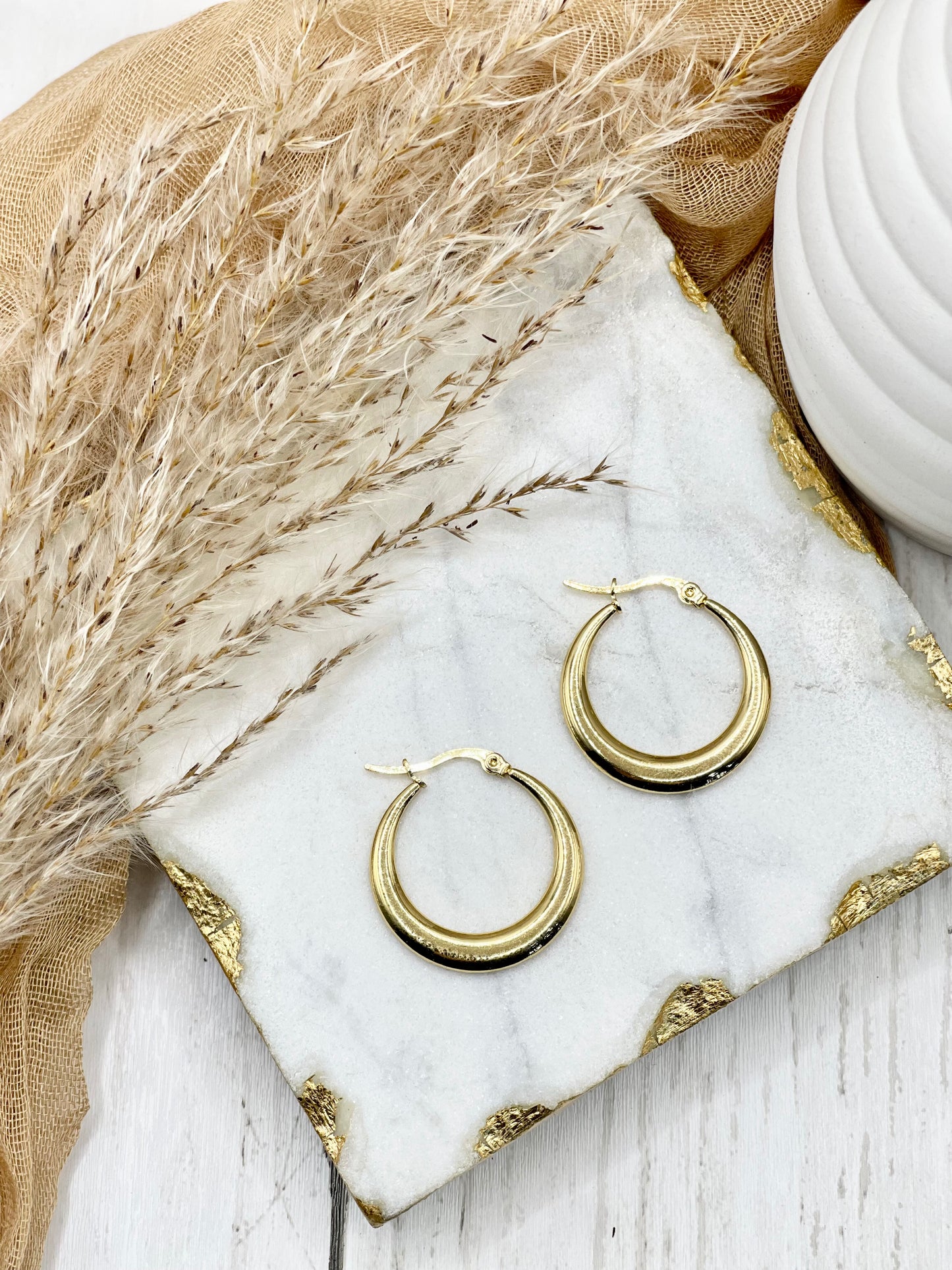 Gold Hoop Huggie Earring