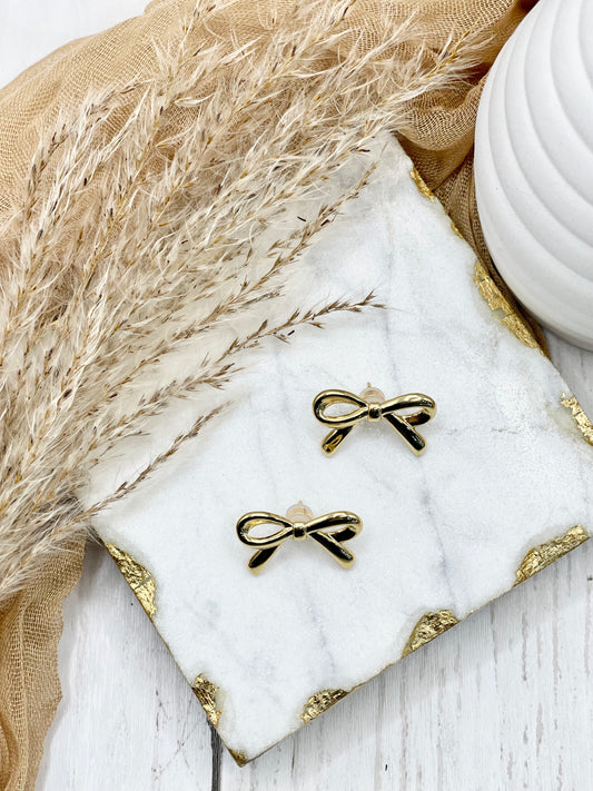 Gold Bow Earring
