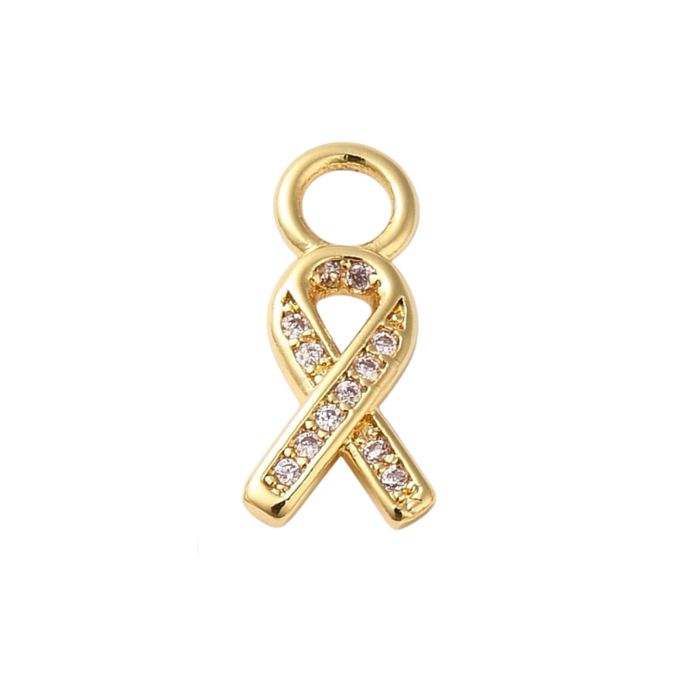 Breast Cancer CZ Charm