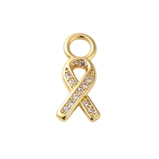 Breast Cancer CZ Charm