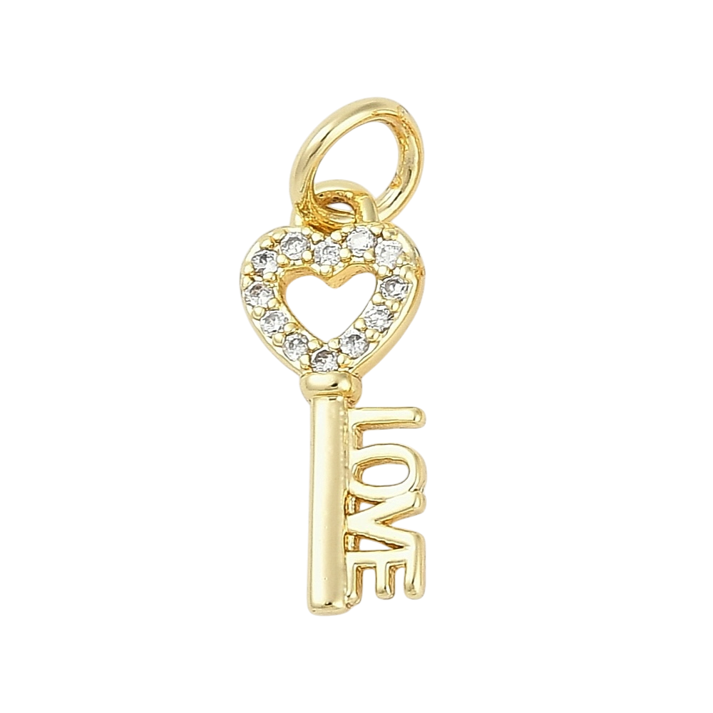 Love Key CZ Charm