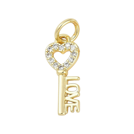 Love Key CZ Charm
