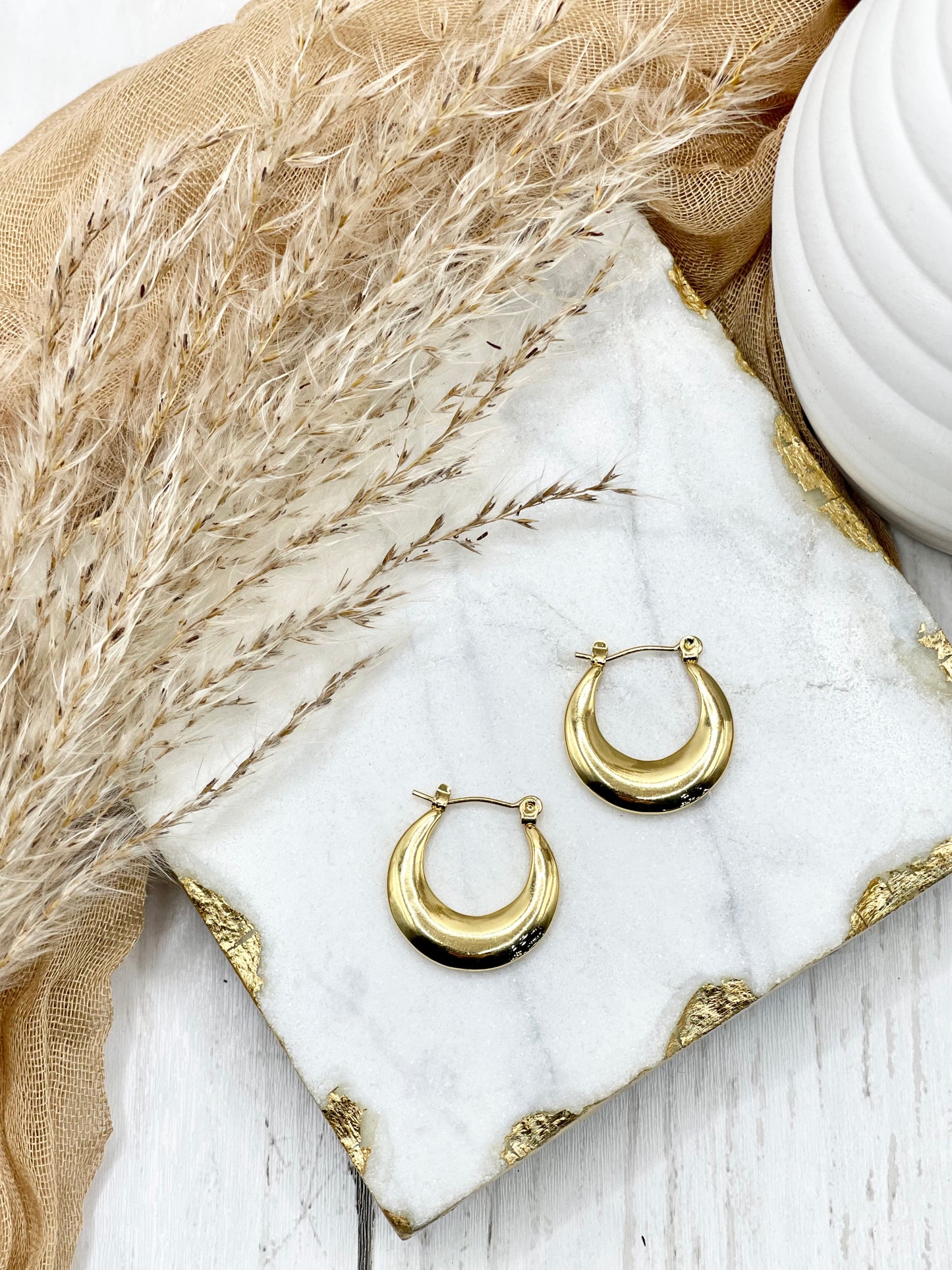 Gold Hoop Huggie Earring
