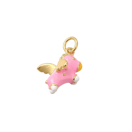 Unicorn Pink Enamel Charm