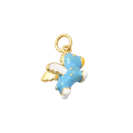 Unicorn Blue Enamel Charm